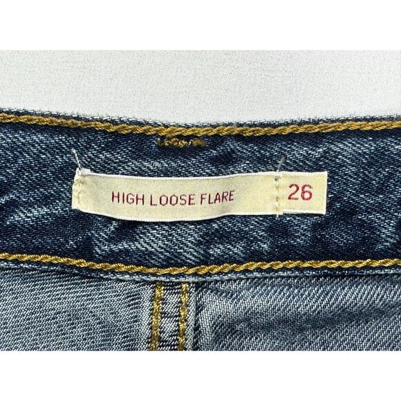Levi's Women's High Loose Flare Leg Blue Denim Jeans -Size 26x32 (26x31.5) - Picture 4 of 6